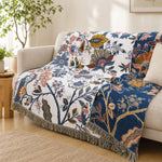 Boho Floral Throw Blanket · Reversible 100% Cotton - Rustic Flora