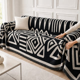 Pet-Friendly Boho Couch Cover · Black