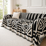 Pet-Friendly Boho Couch Cover - Black