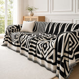 Pet-Friendly Boho Couch Cover - Black
