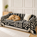 Pet-Friendly Boho Couch Cover · Black