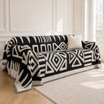 Pet-Friendly Boho Couch Cover · Black