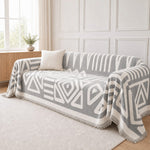 Pet-Friendly Boho Couch Cover - Dove Gray