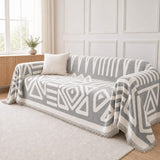 Pet-Friendly Boho Couch Cover - Dove Gray