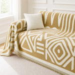 Pet-Friendly Boho Couch Cover · Golden Mustard