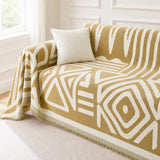 Pet-Friendly Boho Couch Cover · Golden Mustard