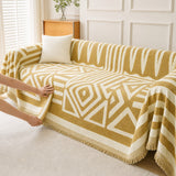 Pet-Friendly Boho Couch Cover · Golden Mustard