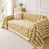 Pet-Friendly Boho Couch Cover - Golden Mustard