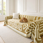 Pet-Friendly Boho Couch Cover · Golden Mustard