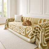 Pet-Friendly Boho Couch Cover · Golden Mustard