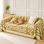 Pet-Friendly Boho Couch Cover · Golden Mustard