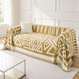 Pet-Friendly Boho Couch Cover · Golden Mustard