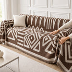 Pet-Friendly Boho Couch Cover · Mocha