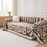 Pet-Friendly Boho Couch Cover - Mocha