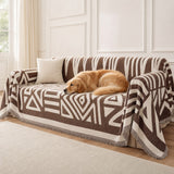 Pet-Friendly Boho Couch Cover · Mocha