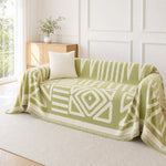 Pet-Friendly Boho Couch Cover - Olive Green