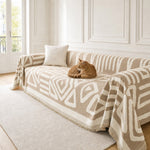 boho couch cover sand beige pet cat