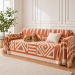 Pet-Friendly Boho Couch Cover · Terracotta