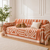 Pet-Friendly Boho Couch Cover · Terracotta