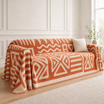 Pet-Friendly Boho Couch Cover · Terracotta