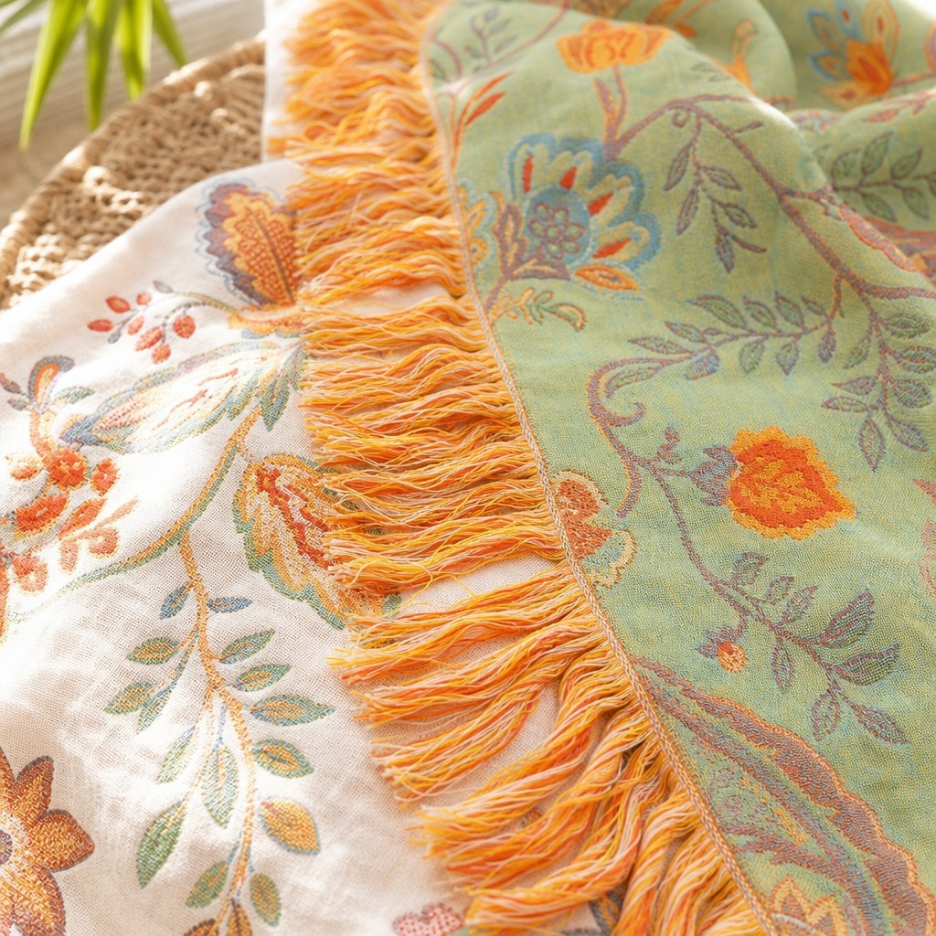 Handmade two-tone fringe detail