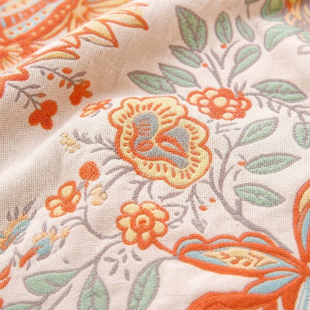 Close-up of the jacobean floral print