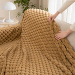 Pet-Friendly Plush Couch Cover · Honeycomb Beige