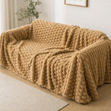 Pet-Friendly Plush Couch Cover · Honeycomb Beige