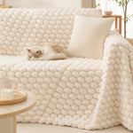 Pet-Friendly Plush Couch Cover · Vanilla Cream