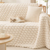 Pet-Friendly Plush Couch Cover · Vanilla Cream