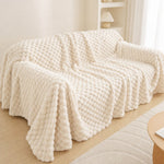 Pet-Friendly Plush Couch Cover · Vanilla Cream
