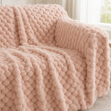 Pet-Friendly Plush Couch Cover · Blush Pink
