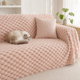 Pet-Friendly Plush Couch Cover · Blush Pink