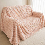 Pet-Friendly Plush Couch Cover · Blush Pink
