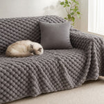 Pet-Friendly Plush Couch Cover · Slate Gray