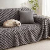 Pet-Friendly Plush Couch Cover · Slate Gray