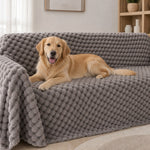 Pet-Friendly Plush Couch Cover · Slate Gray