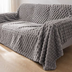 Pet-Friendly Plush Couch Cover · Slate Gray