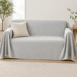 Pet-Friendly Herringbone Couch Cover · Gray Cloud - front