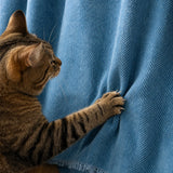 Pet-Friendly Herringbone Couch Cover · Ocean Indigo - cat anti-scratch