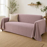 Pet-Friendly Herringbone Couch Cover · Mist Lilac - front