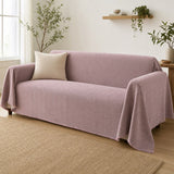 Pet-Friendly Herringbone Couch Cover · Mist Lilac - front
