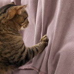 Pet-Friendly Herringbone Couch Cover · Mist Lilac - cat anti-scratch