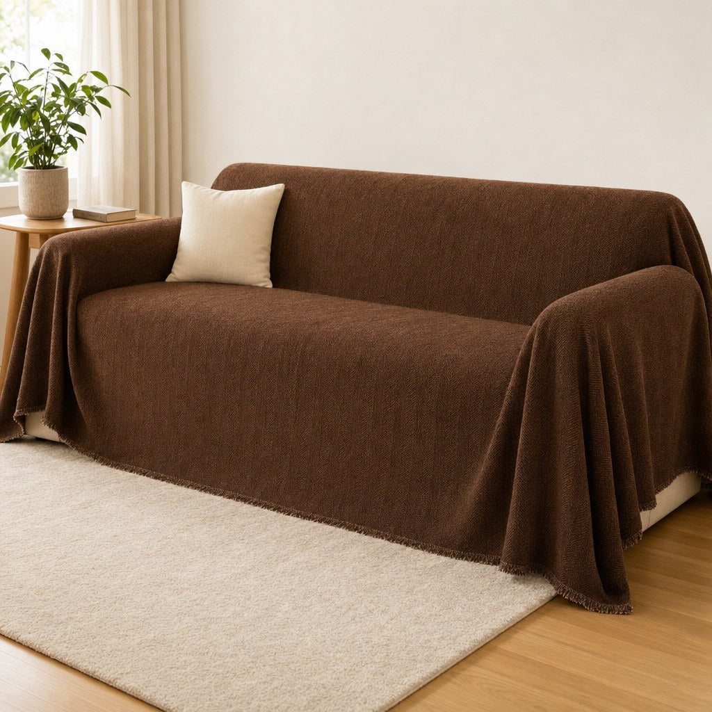 The Pet-Friendly Couch Cover in Chestnut Mocha