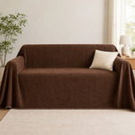 Pet-Friendly Herringbone Couch Cover · Chestnut Mocha - front