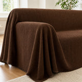 Pet-Friendly Herringbone Couch Cover · Chestnut Mocha - corner detail