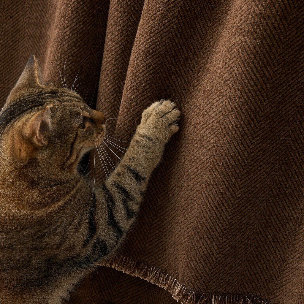Pet-Friendly Herringbone Couch Cover · Chestnut Mocha - cat anti-scratch