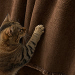 Pet-Friendly Herringbone Couch Cover · Chestnut Mocha - cat anti-scratch