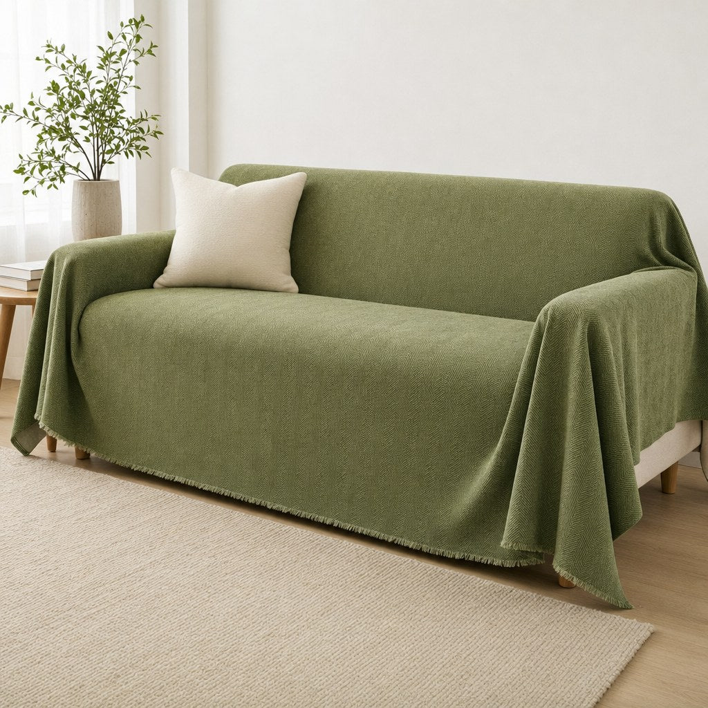The Pet-Friendly Couch Cover in Olive Green