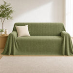 Pet-Friendly Herringbone Couch Cover · Moss Green - front